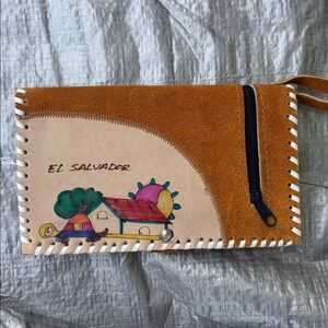 El Salvador Wooden Keychain & Wallet National Country Pride Suede